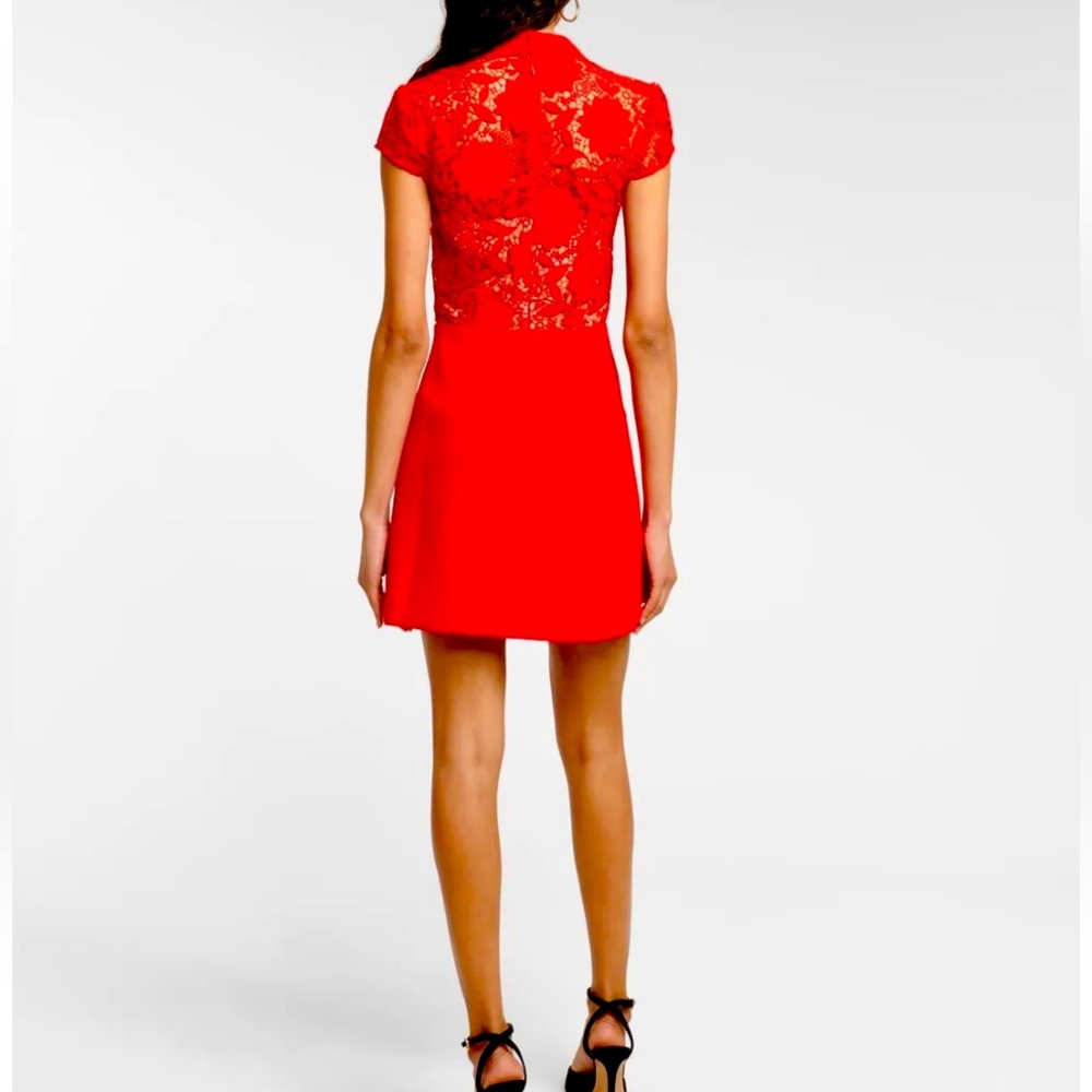 Self-portrait red crepe wrap mini dress